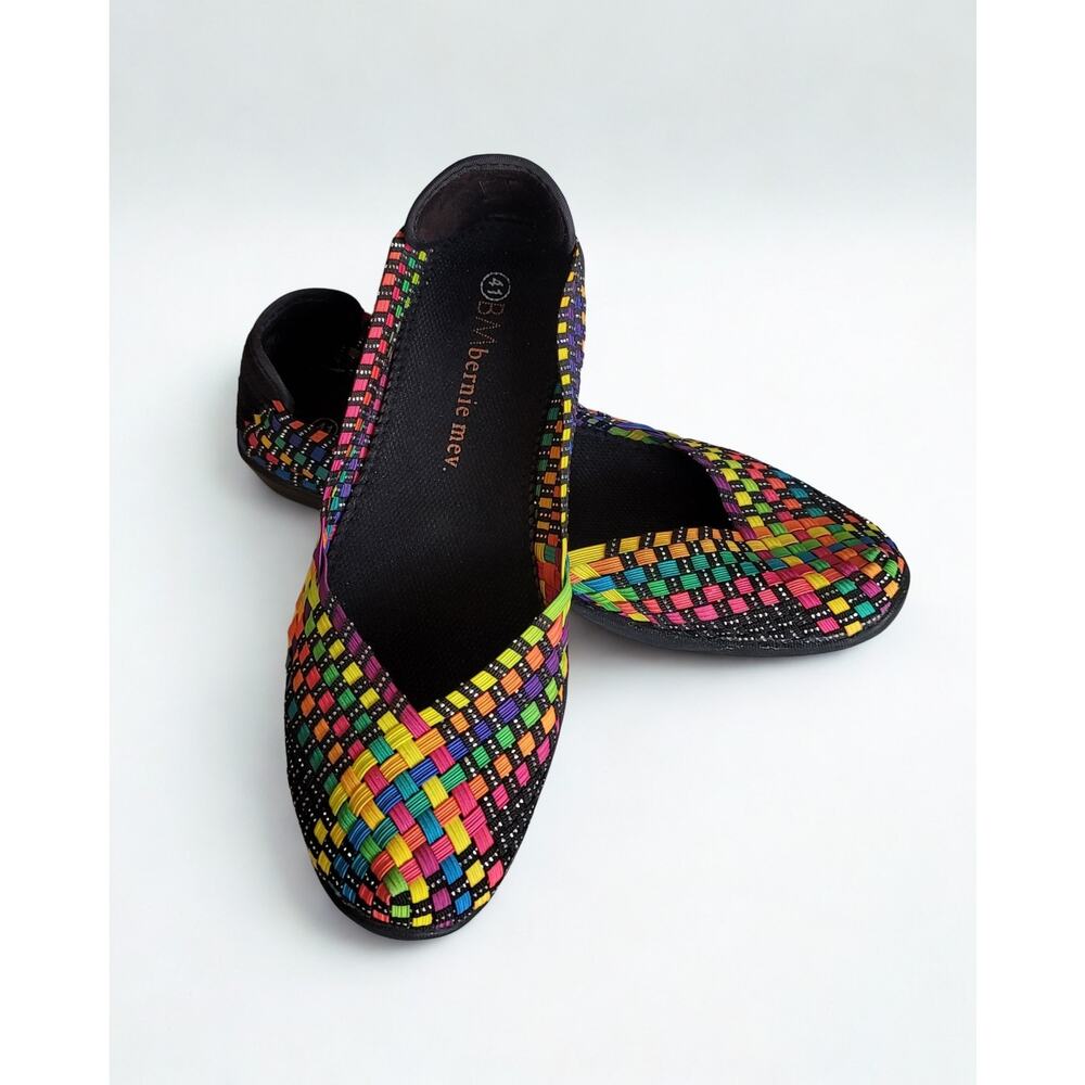 BM Bernie Mev. Colorful Basket Weave Woven Slip On Flats in Women's EU 41 US 9.5